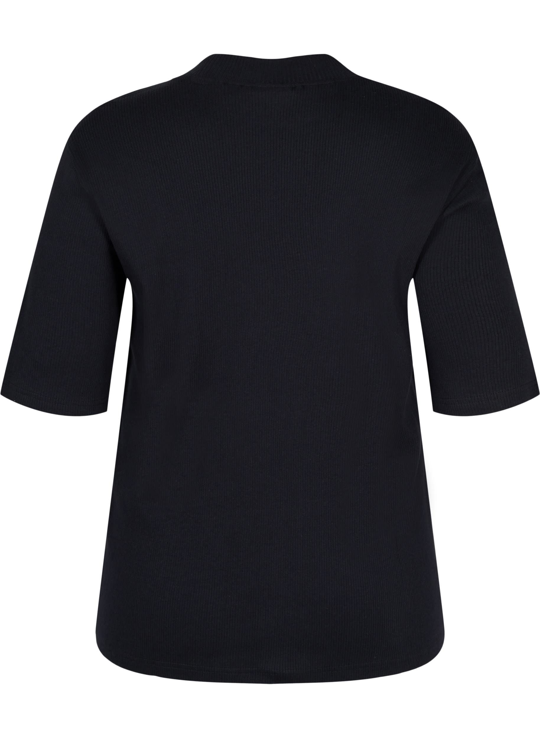 Zizzi Bluse Damen High Neck Baumwolle Halbarm