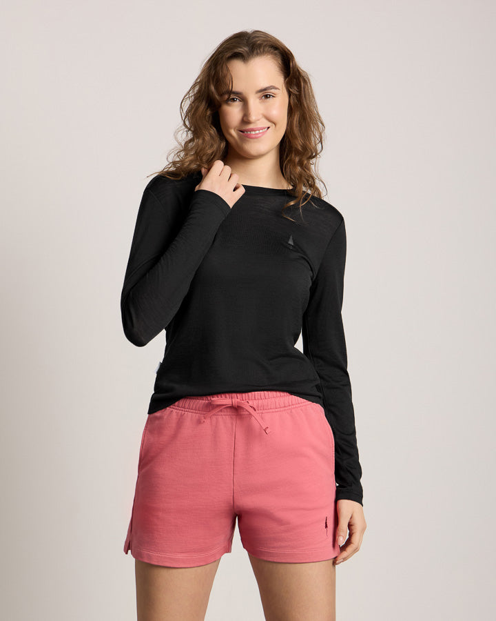 NIKIN TreeShirt Longsleeve Wool Slim Damen Langarmshirt Schwarz Merino