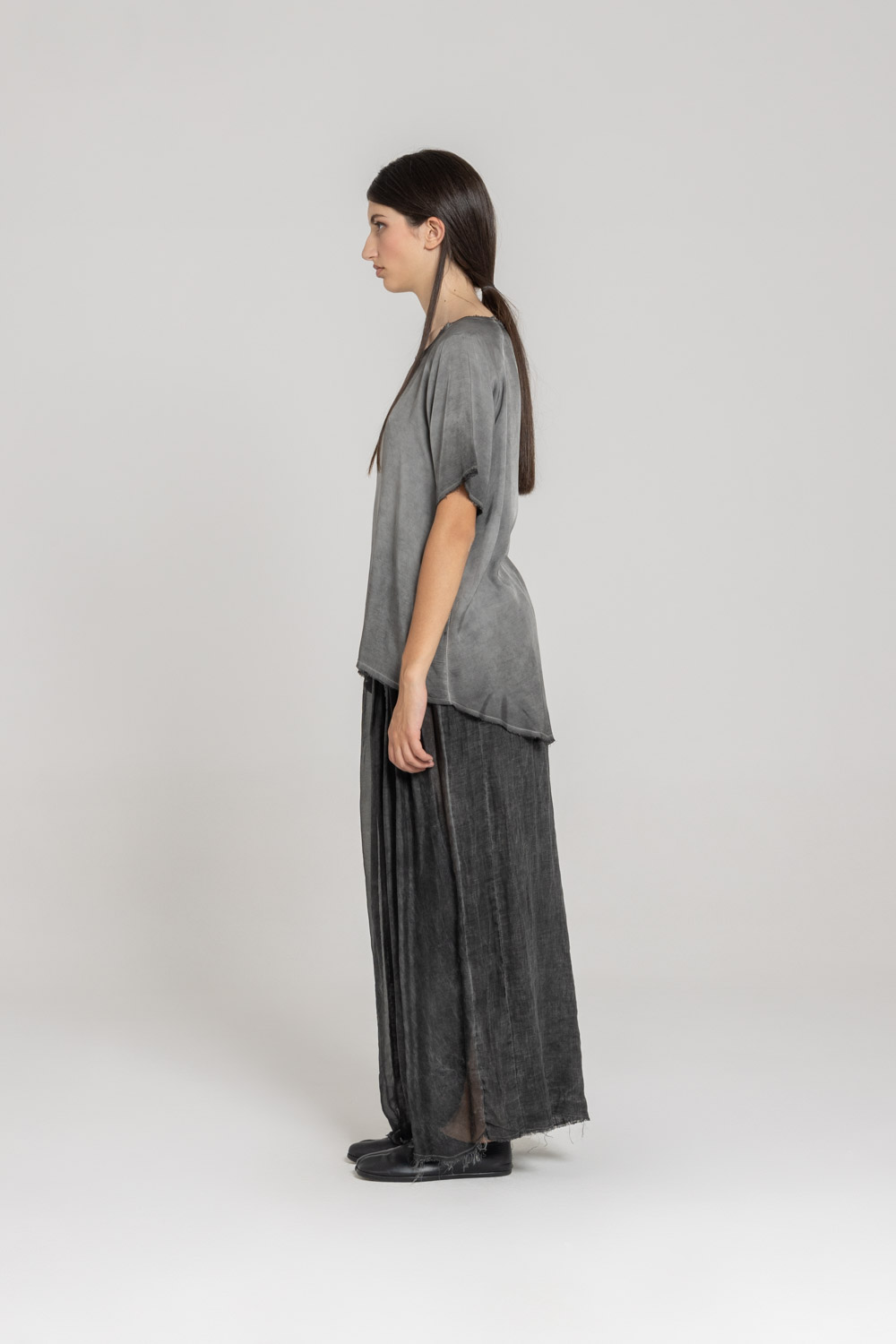 Sanctamuerte T-Shirt Over T-Shirt Kurzarm Viskose-Satin