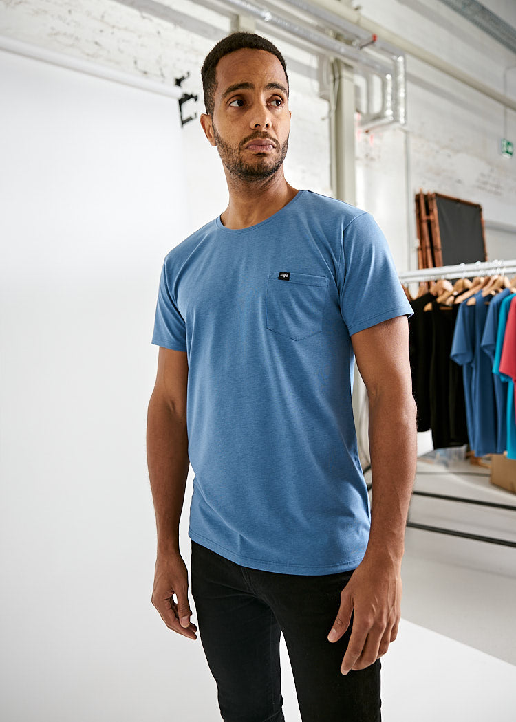 Wijld Woodshirt Alex Pocket Herren T-Shirt Bijout Blue