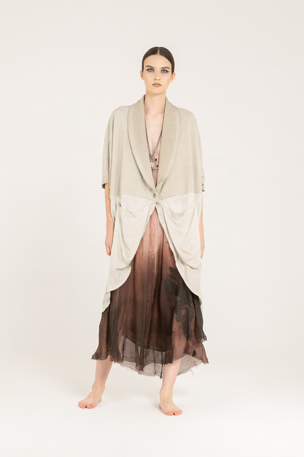 Sanctamuerte Capispalla Blazer Jacke Kimono Baumwolle kurz