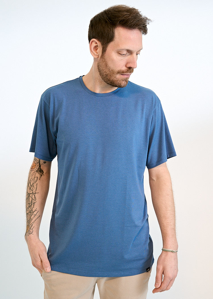 Wijld WoodShirt Timo Herren T-Shirt Bijou Blue Holz