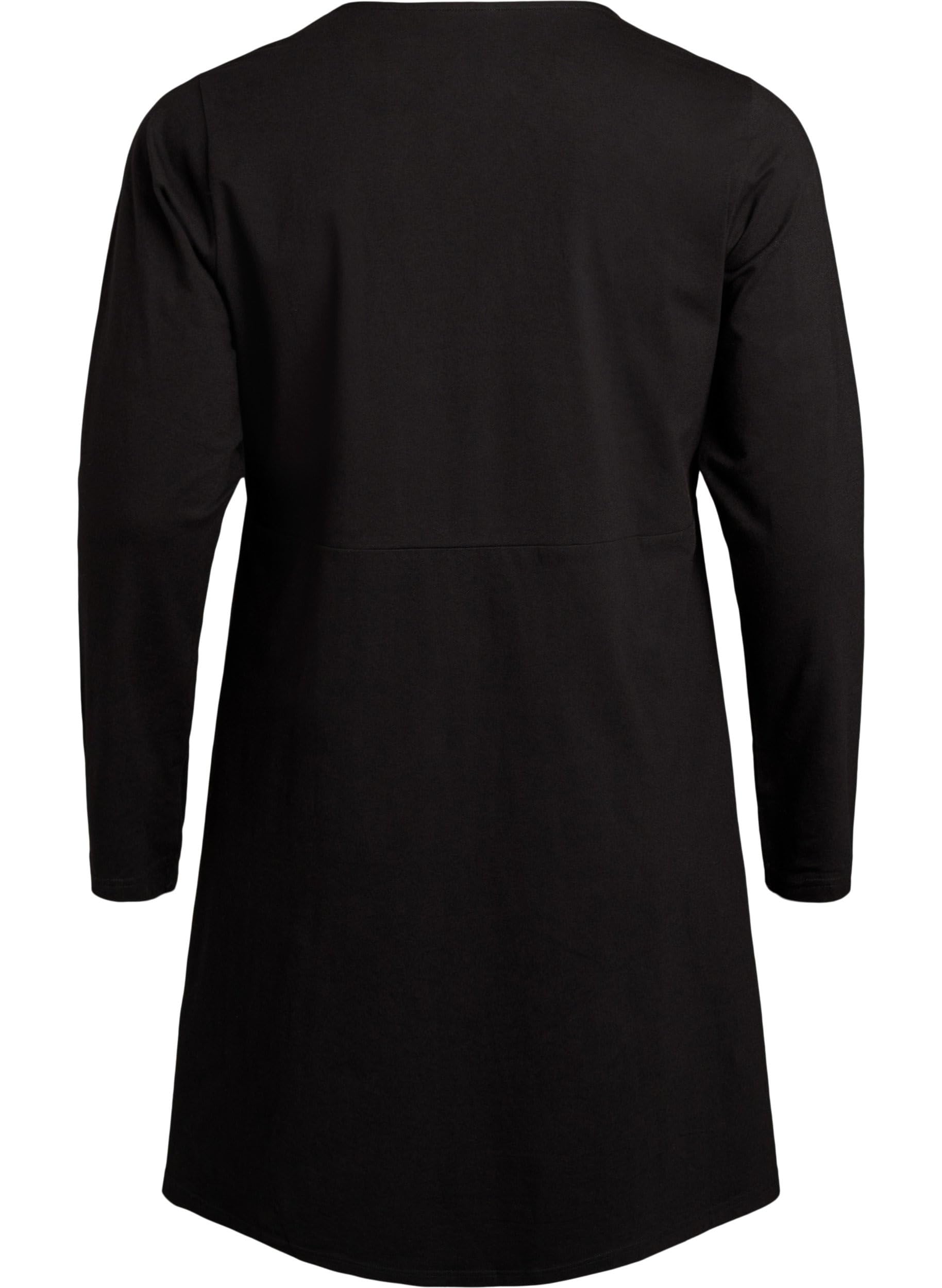 Zizzi Kleid A-Linie Langarm Baumwolle Gr.42-60
