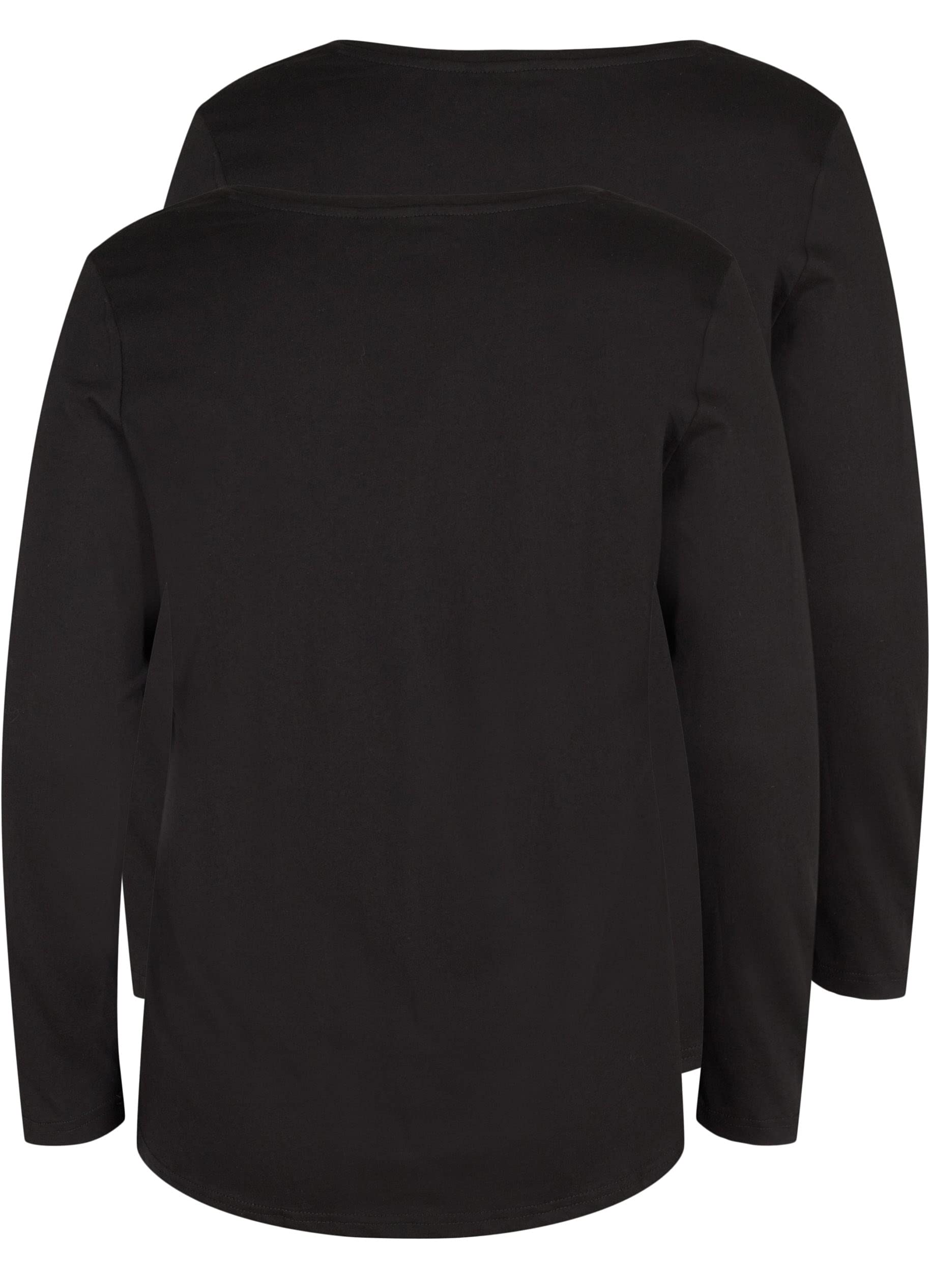 Zizzi Blouses Bluse Damen 2er Pack Schwarz Baumwolle