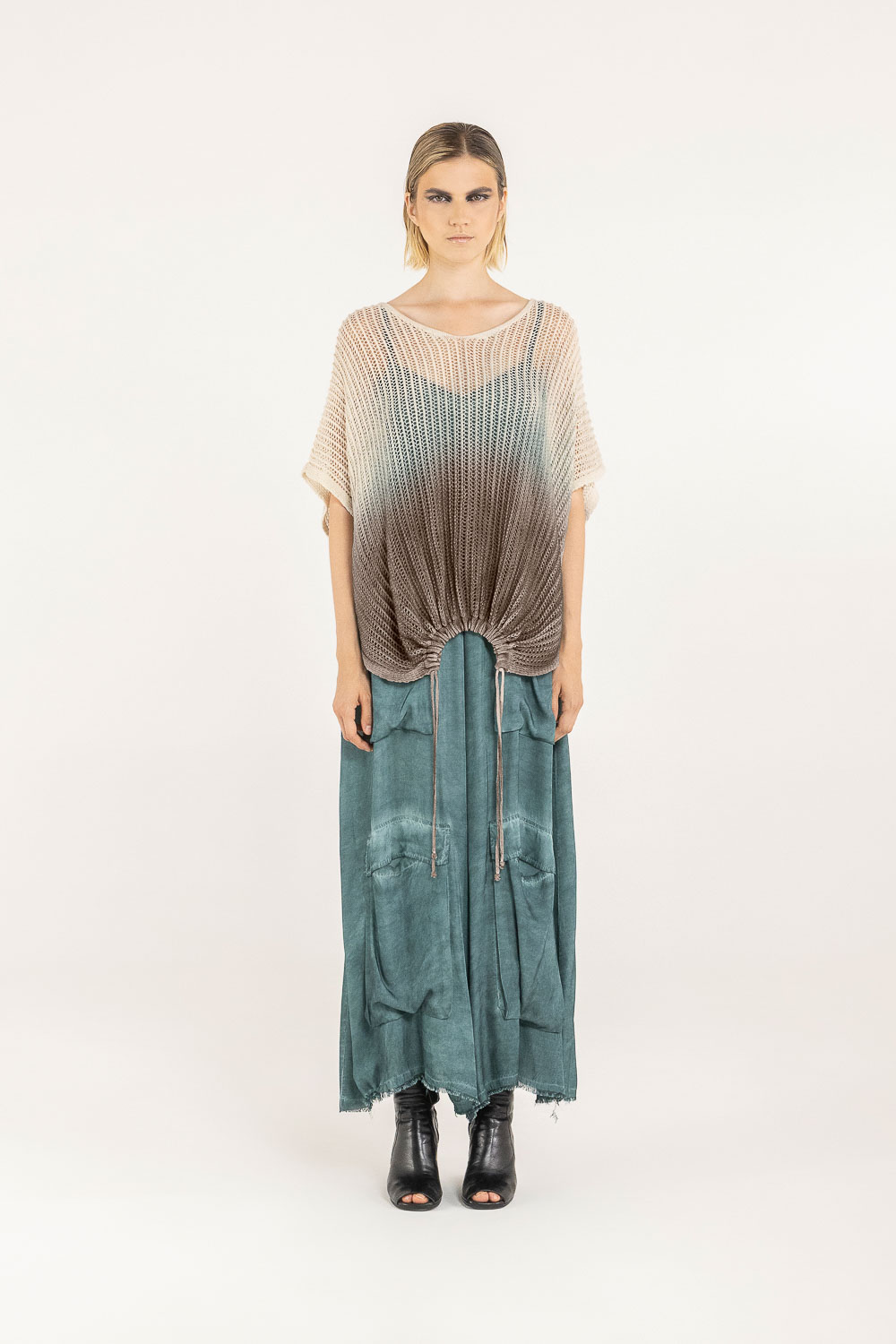 Sanctamuerte Maglieria Netz Pullover V-Ausschnitt
