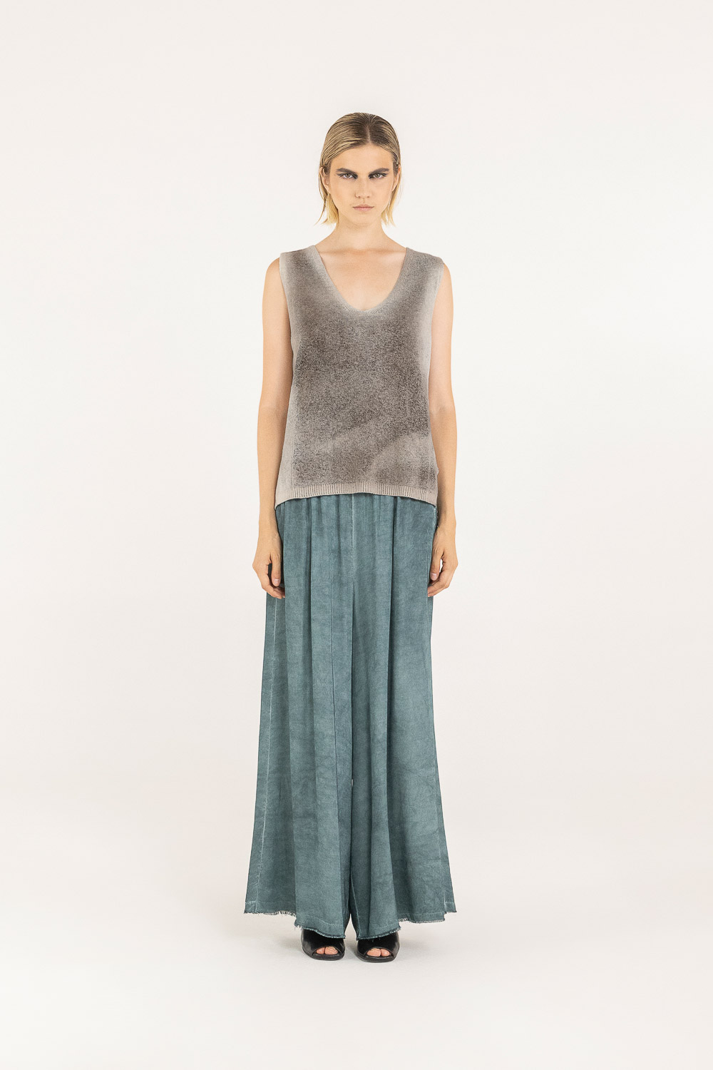 Sanctamuerte Top Tank Top Wende-Top V-Ausschnitt Degradé