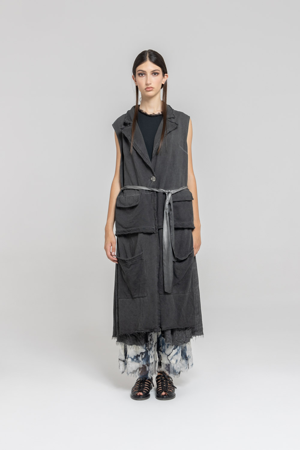 Sanctamuerte Capispalla Maxi Gilet Felpa Weste Baumwolle