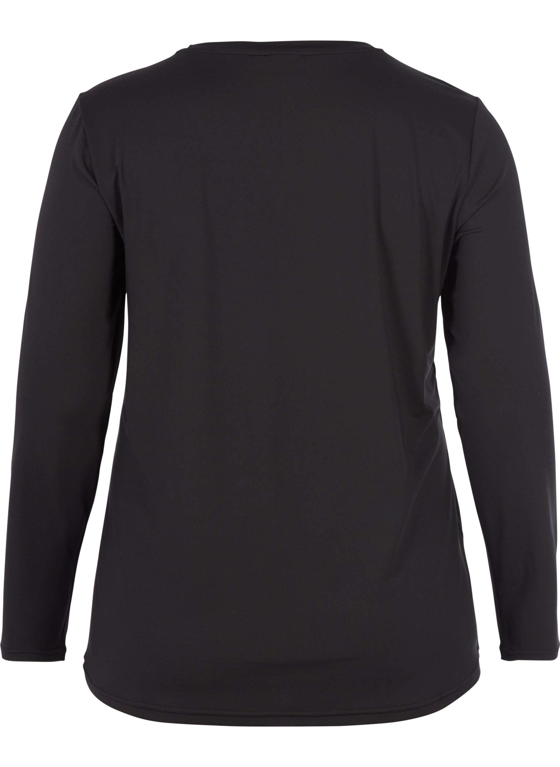 Zizzi ABASIC T-Shirt Langarm Quick Dry Schwarz 42-44