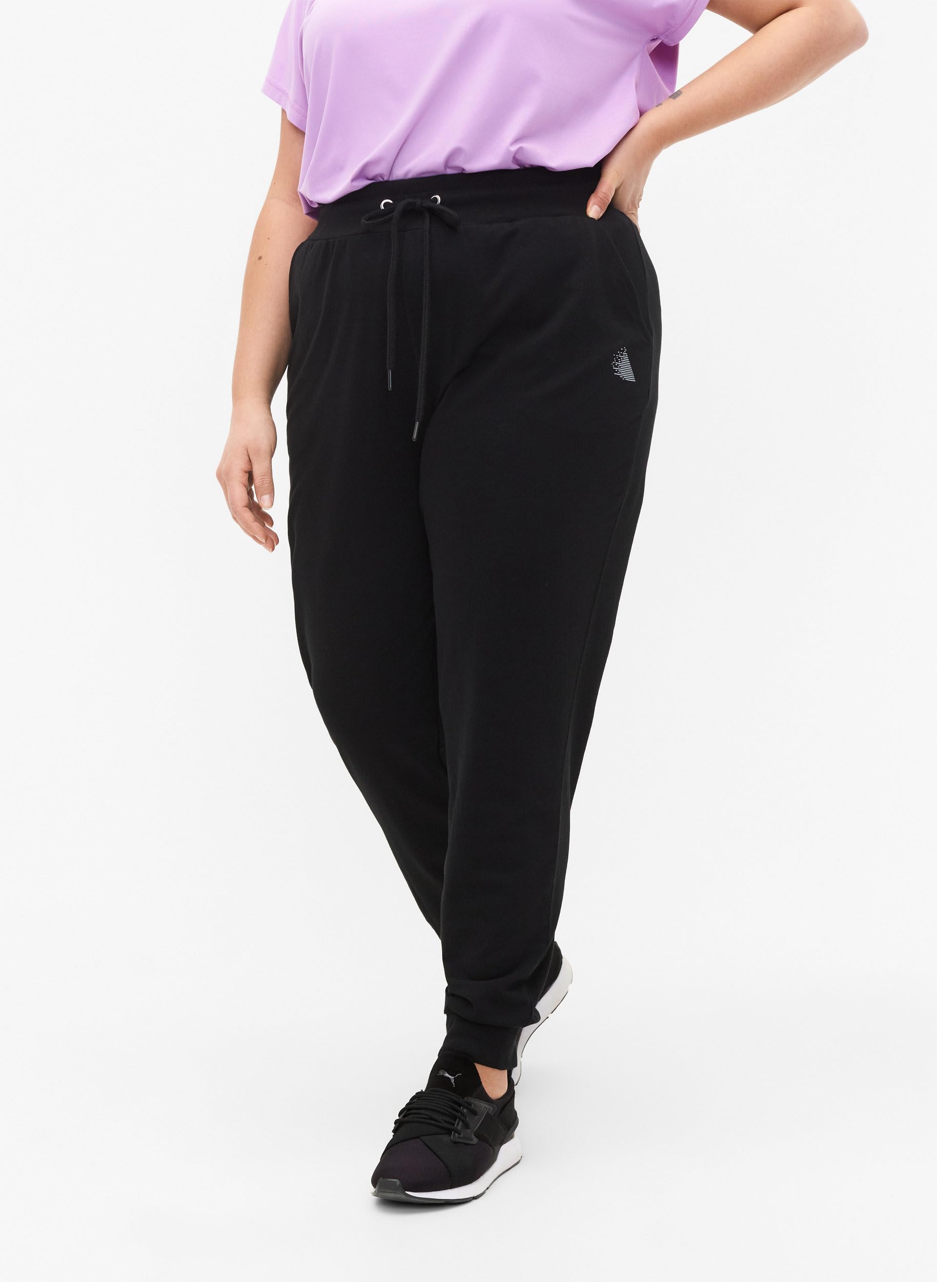 Zizzi Activewear Trainingshose Schwarz Jogginghose mit Taschen