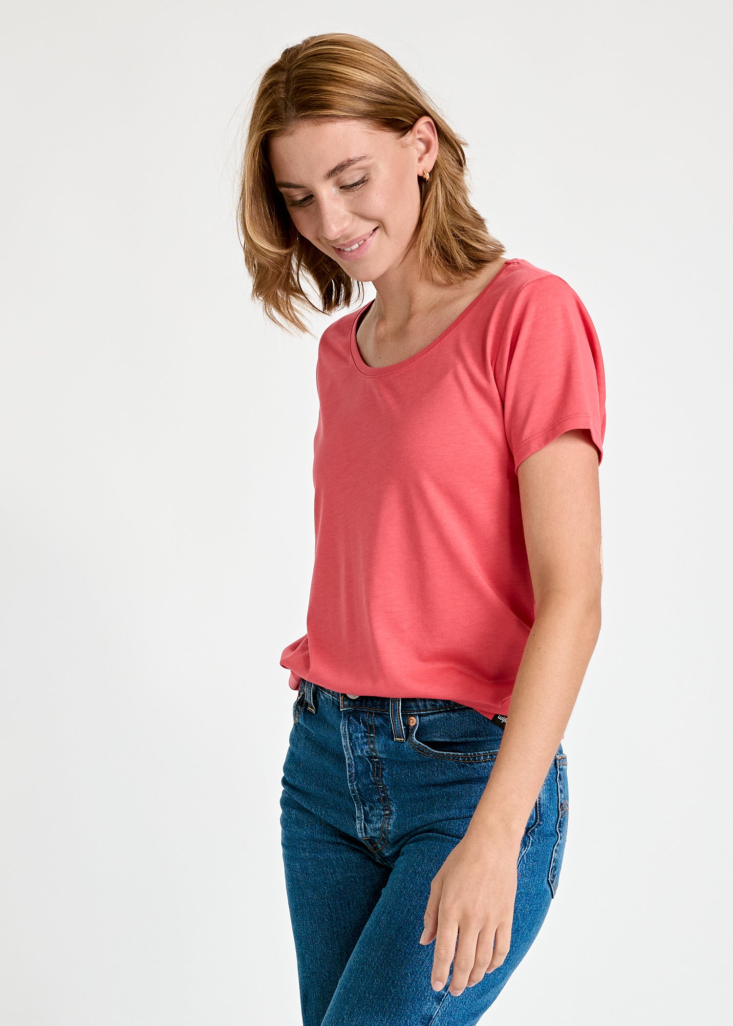 Wijld WoodShirt Lena T-Shirt Damen rot Lyocell Bio-Baumwolle