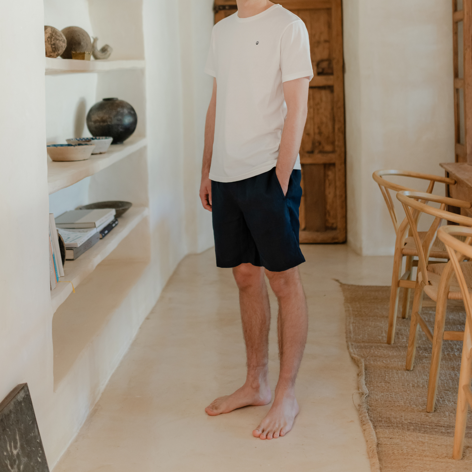 NORDLICHT Nils Leinen Shorts Herren Blau