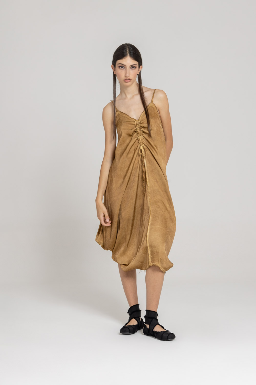 Sanctamuerte Abiti Abito Lungo Kleid verstellbare Träger
