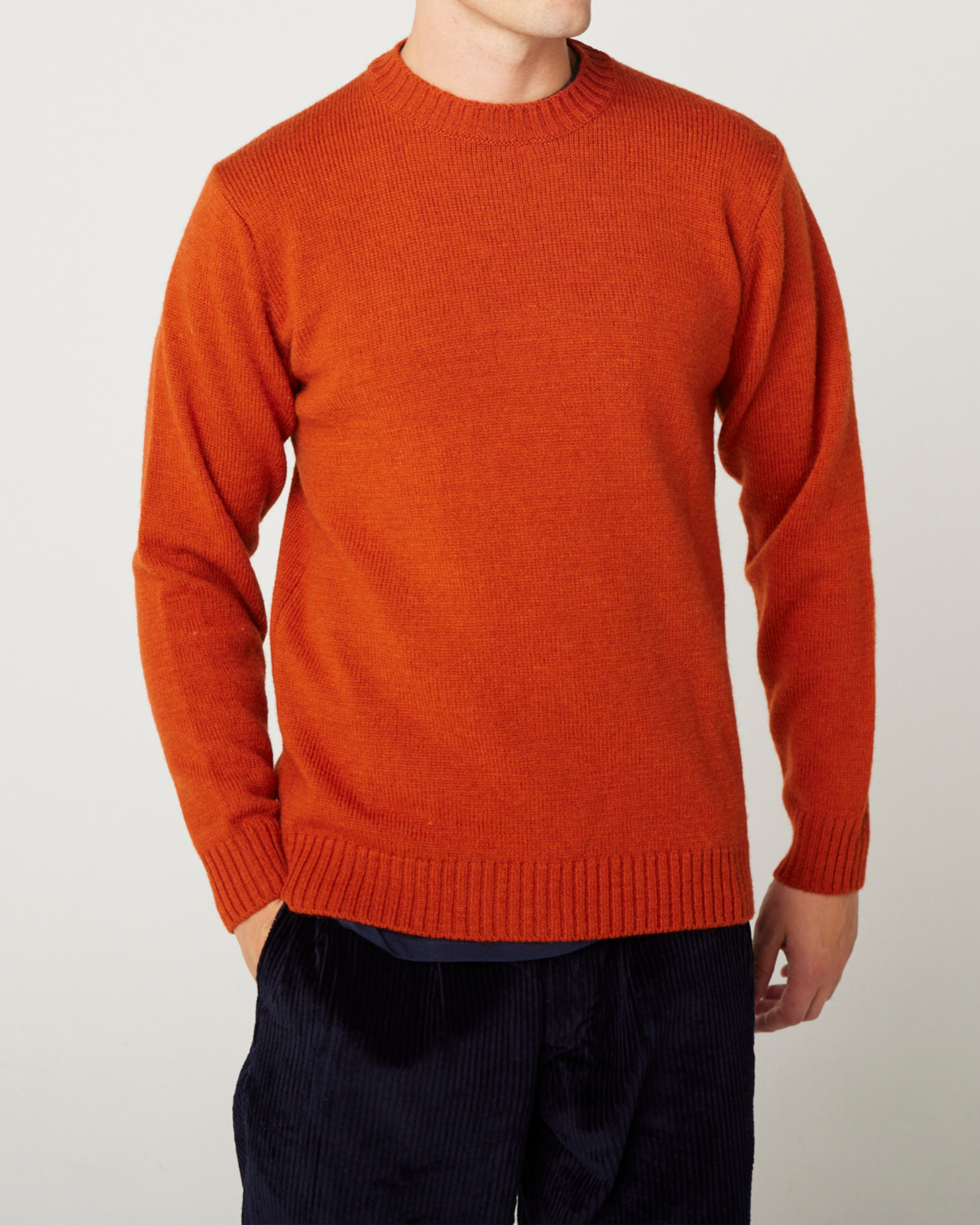 Peregrine Makers Crew Jumper Herrenpullover Orange M Merino