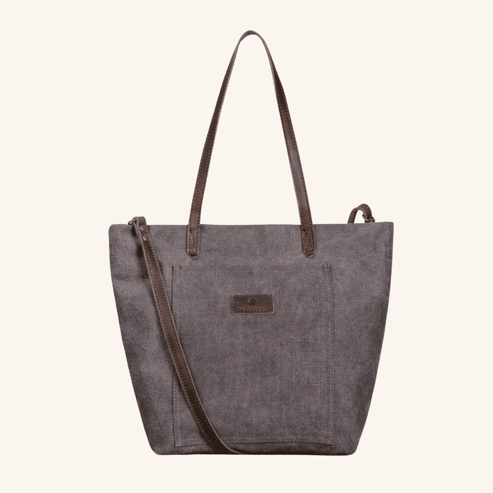 NORDLICHT Finja Schultertasche Umhängetasche Grau Leder
