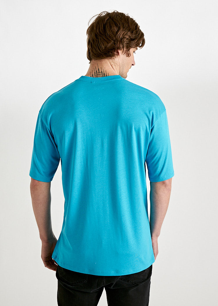 Wijld James Woodshirt T-Shirt Herren Blue Danoube Holz
