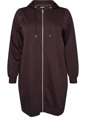 Zizzi Jackets Langer Hoodie mit Reißverschluss Größe 46-48