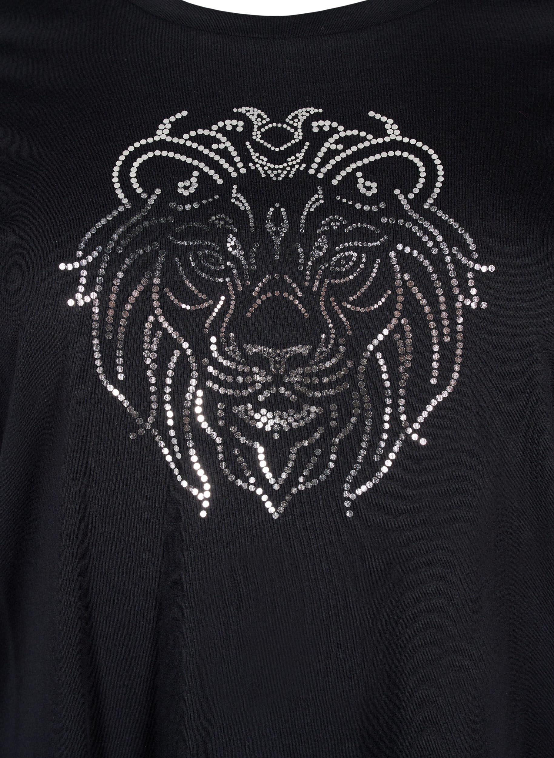 Zizzi T-Shirt Baumwolle Aufdruck Rundhals Gr.42-60