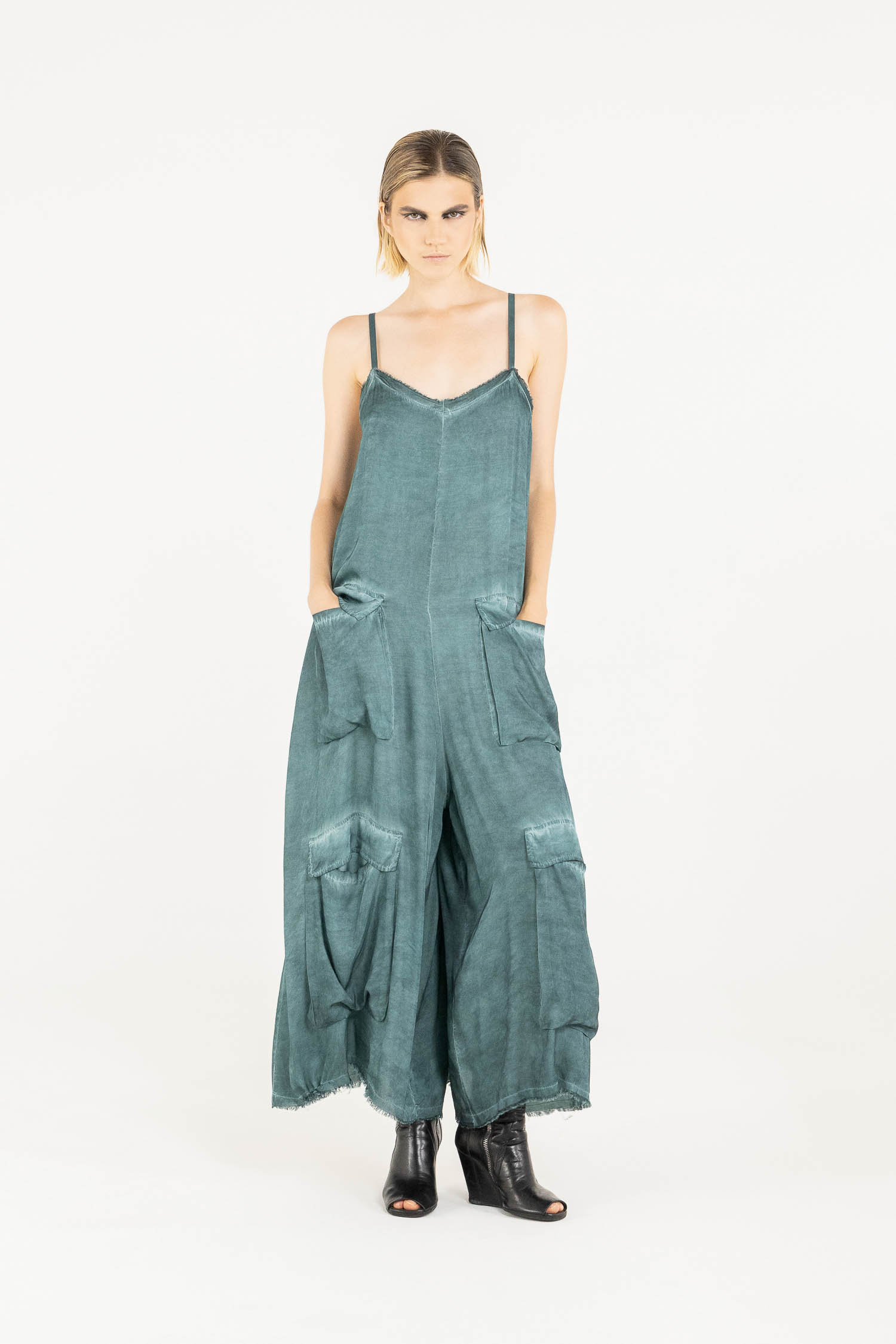 Sanctamuerte Abiti Salopette Palazzo Overall Viskose 4 Taschen