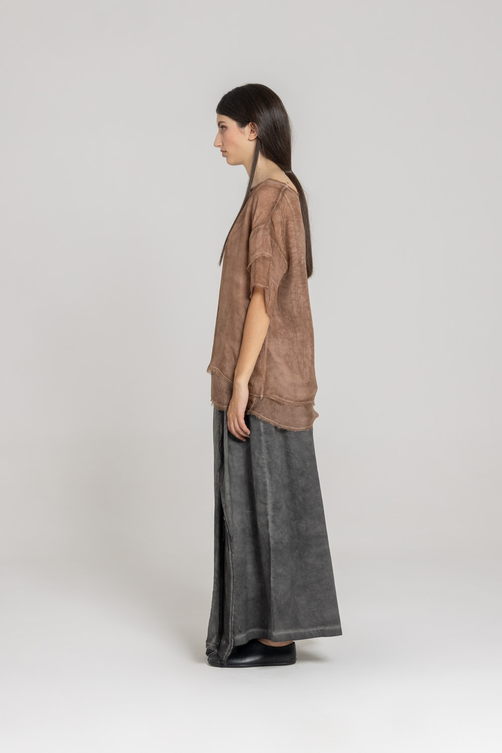 Sanctamuerte T-Shirt Over Girocollo Shirt Viskose-Seide