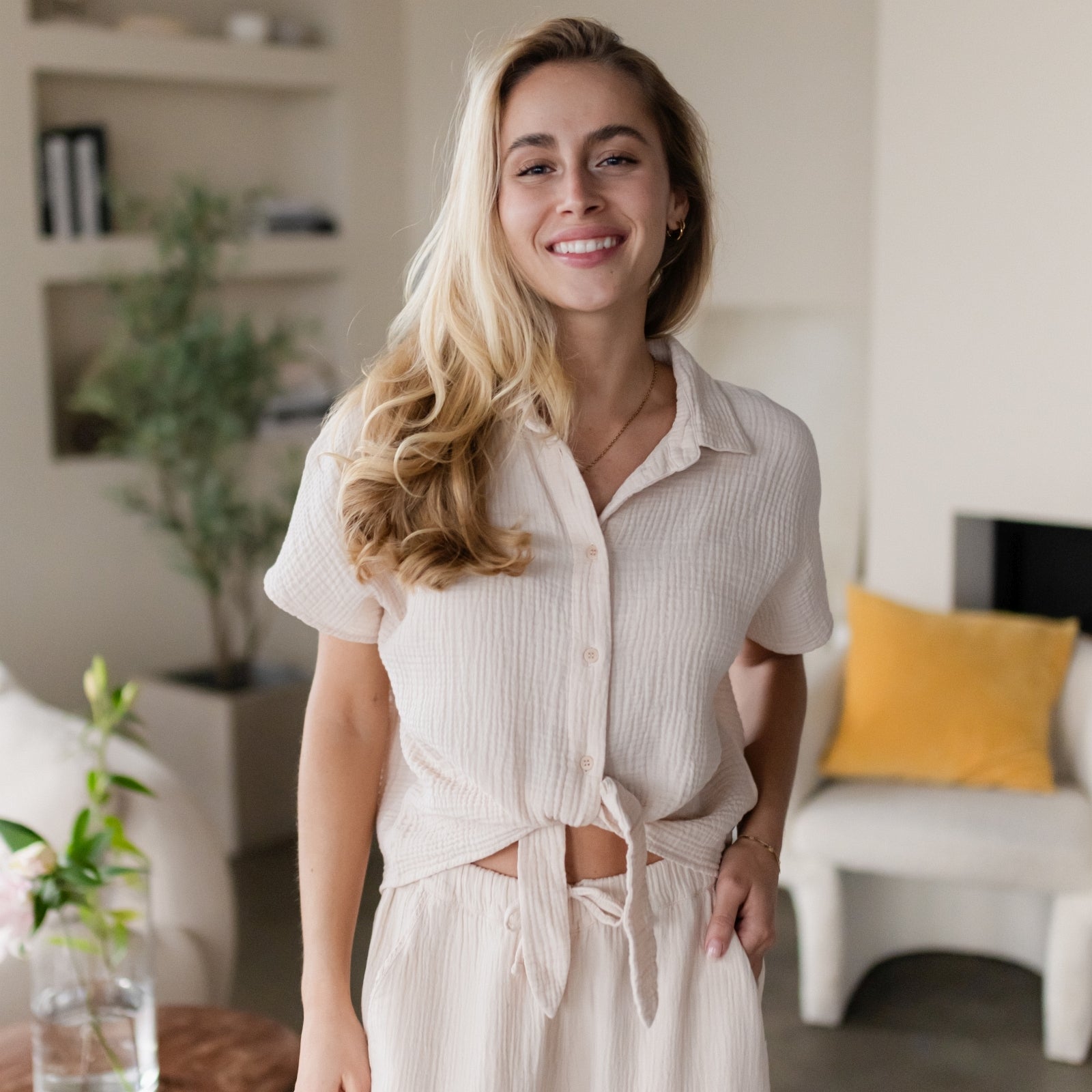 NORDLICHT Hilla Musselin Hose Natur 100% Bio-Baumwolle