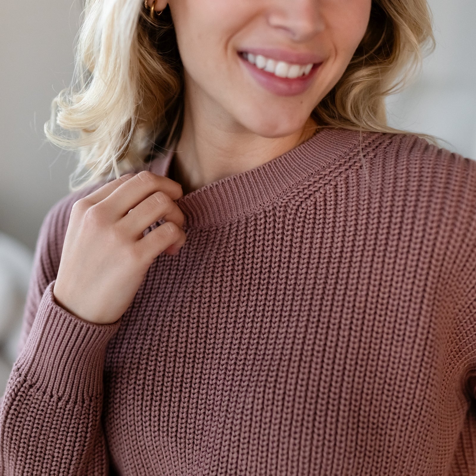 Nordlicht Mara Grobstrick Pullover Altrosa Bio-Baumwolle