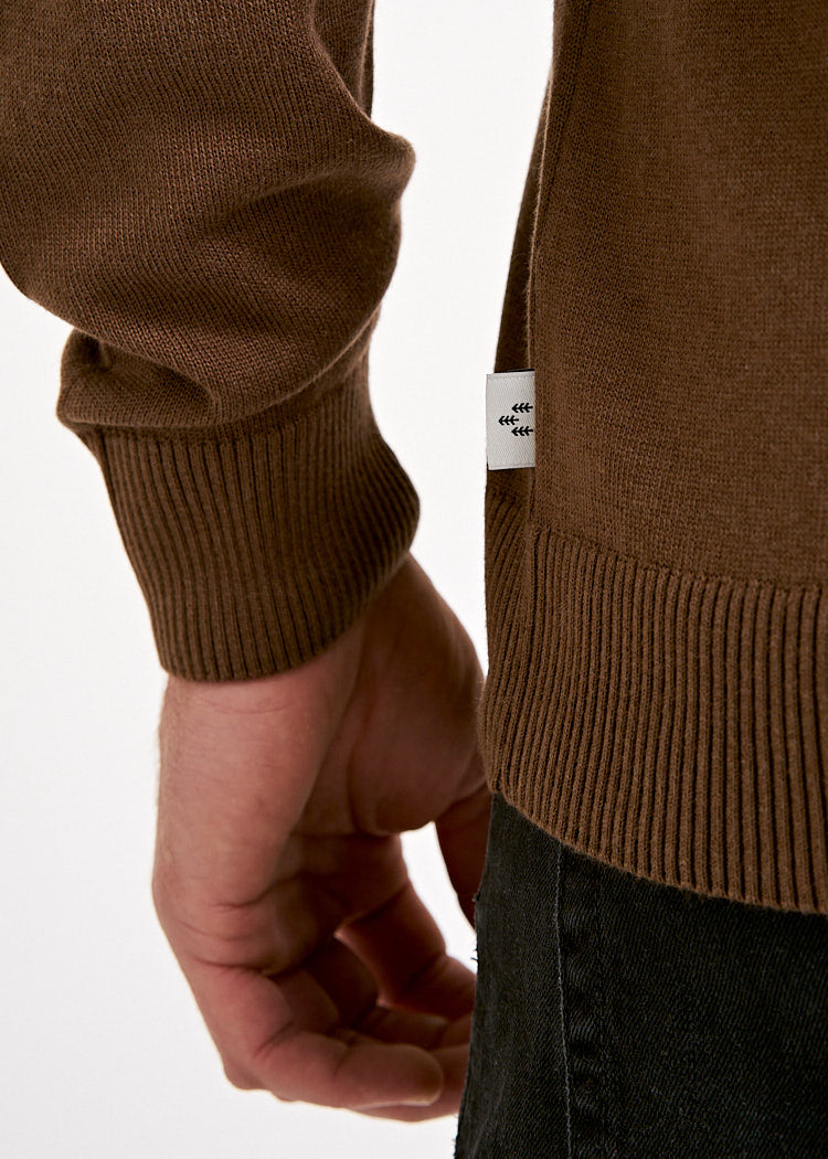 Wijld Rain Drum Strickpullover Herren Feinstrick aus Holz
