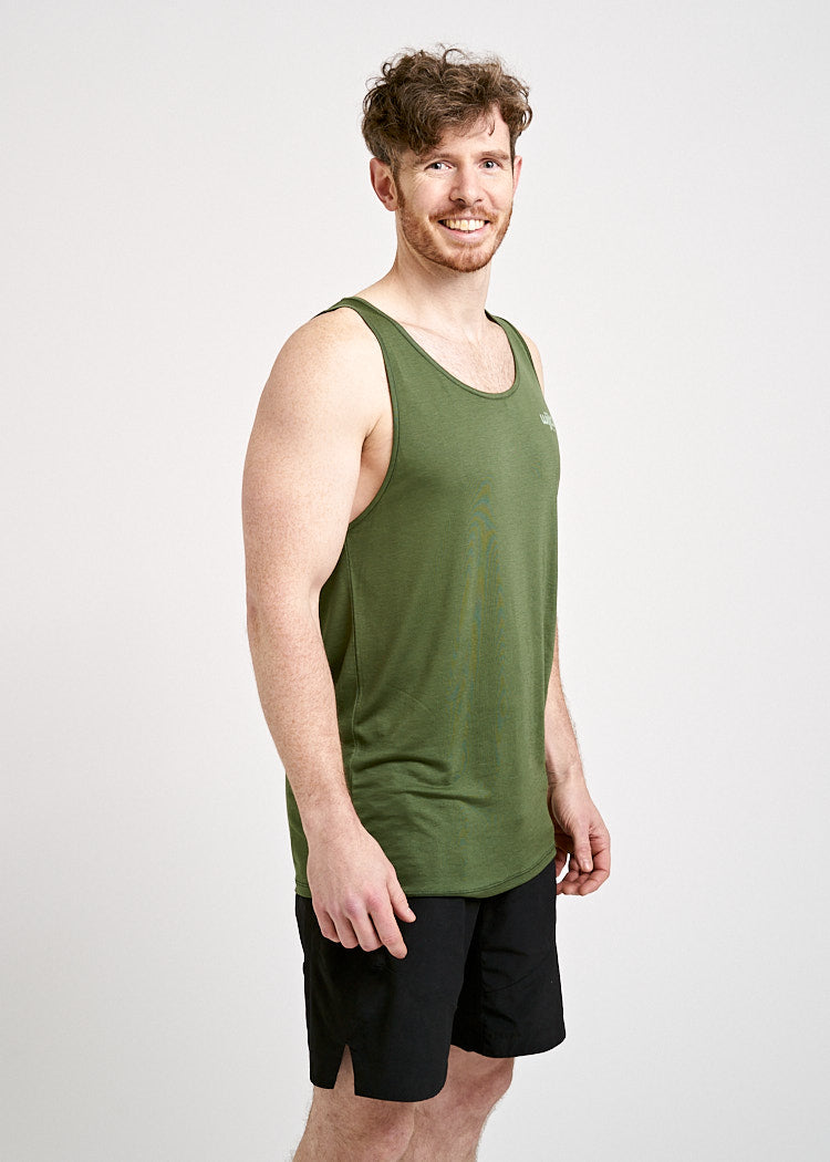 Wijld Sport Tank Top Herren Olive Atmungsaktiv