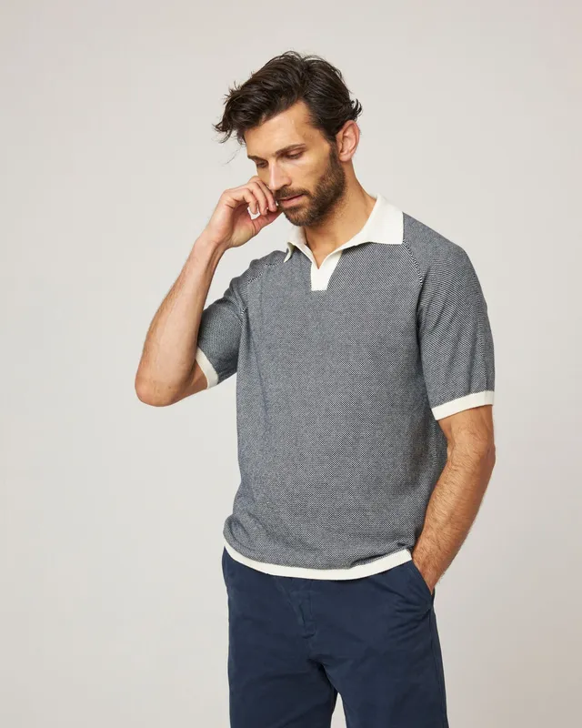 Peregrine Lynton Polo Shirt Herren Weiß L Baumwolle