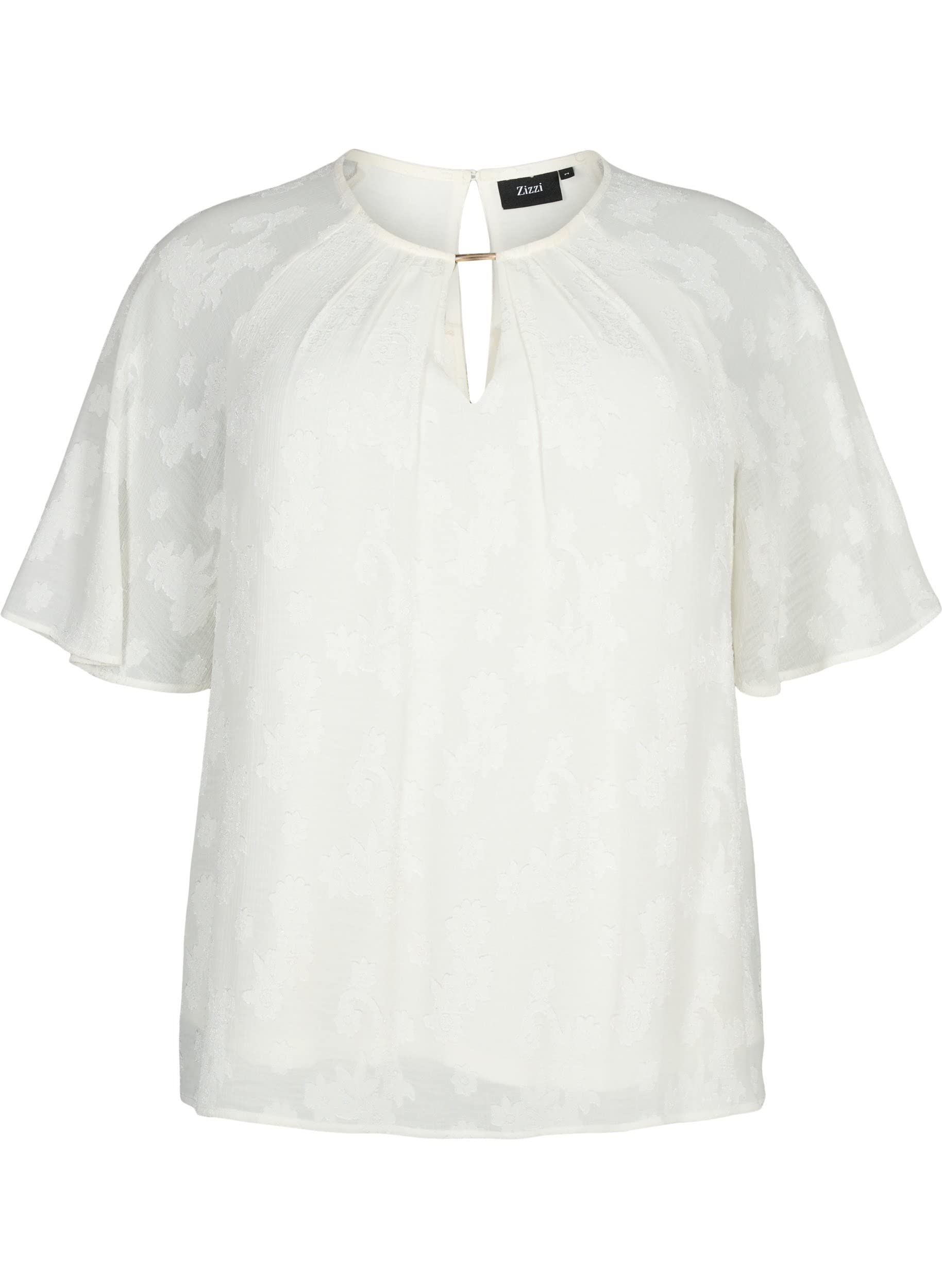 Zizzi Blouses Bluse Kurze Ärmel Struktur Bluse