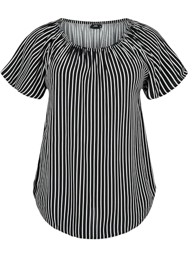 Zizzi Blouses Bluse Viskose Kurzarm Locker