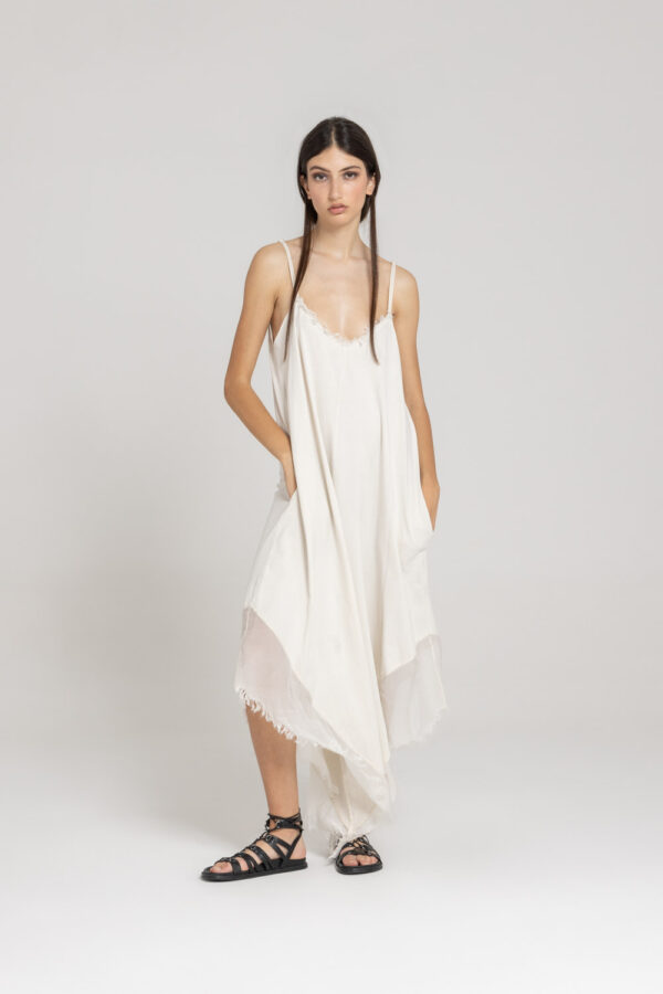Sanctamuerte Abiti Salopette Over Asimmetrica Latzkleid