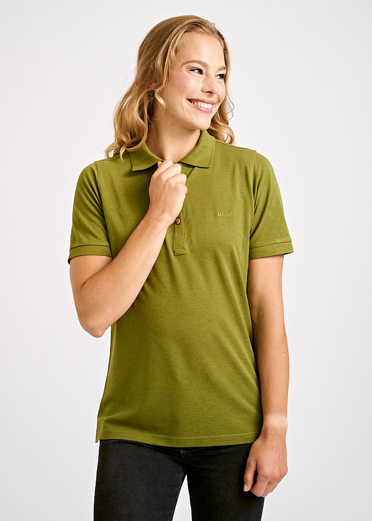 Wijld Polo-Shirt Olive Damen Poloshirt oliv