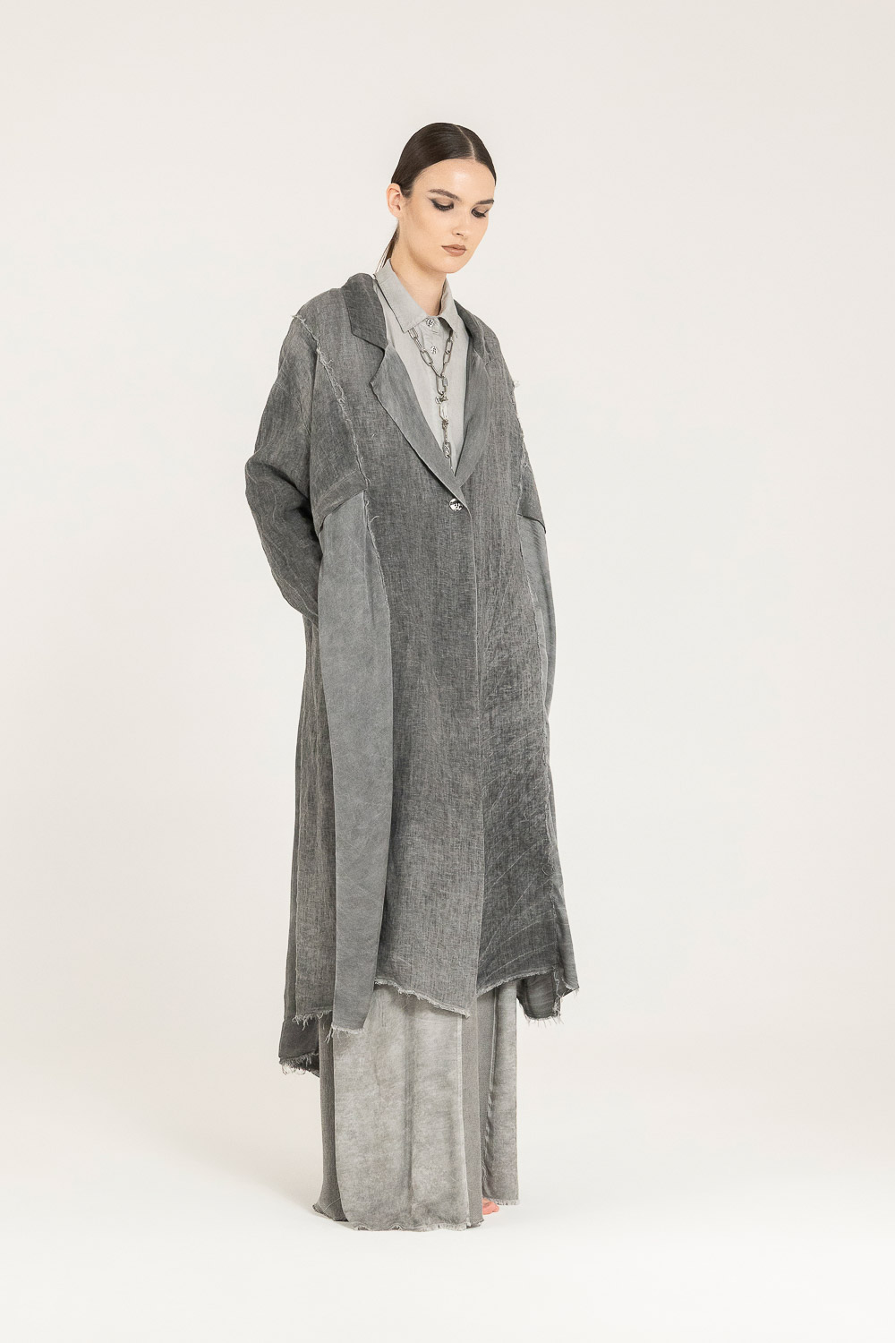 Sanctamuerte Capispalla Spolverino Blazer Leinen