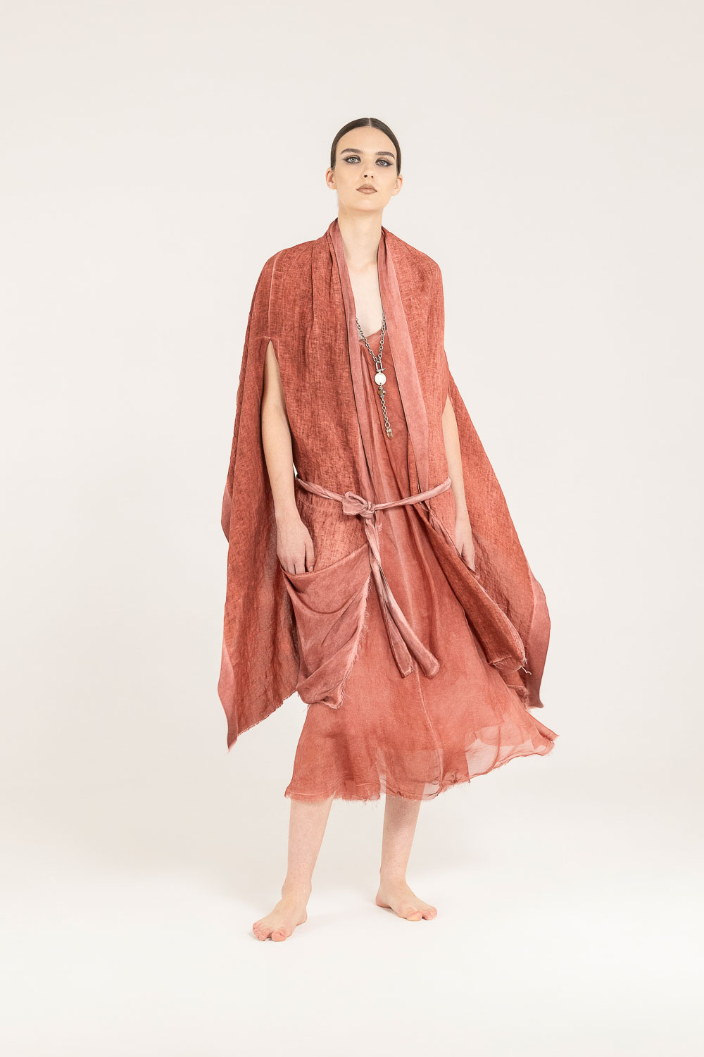 Sanctamuerte Accessori Stola Kimono Schal Leinen