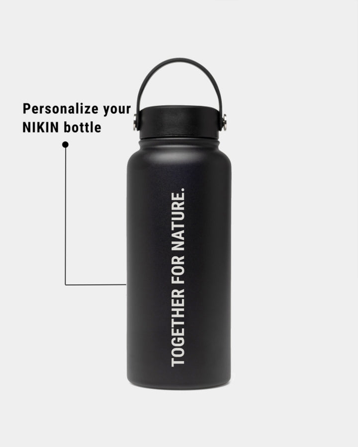 NIKIN TreeBottle Outdoor 1L Flasche schwarz graviert