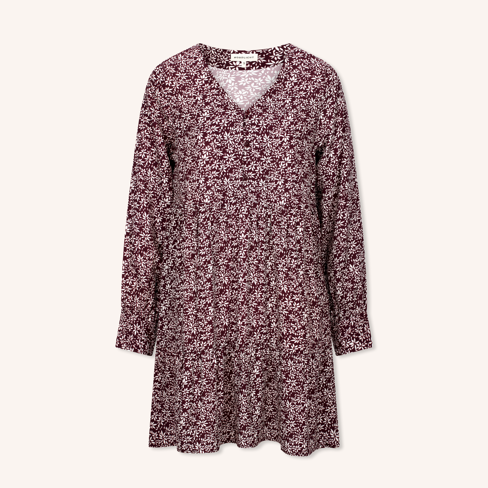 NORDLICHT Ami Kleid Cherry Rot Blumen Ecovero
