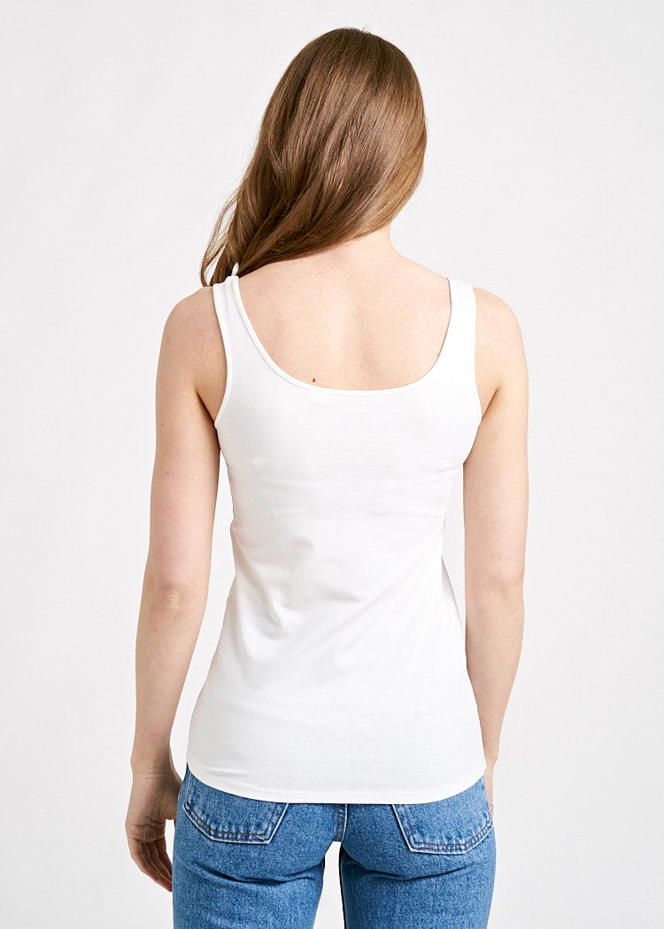 Wijld Melanie Tank Top Damen Bright White Slim Lyocell