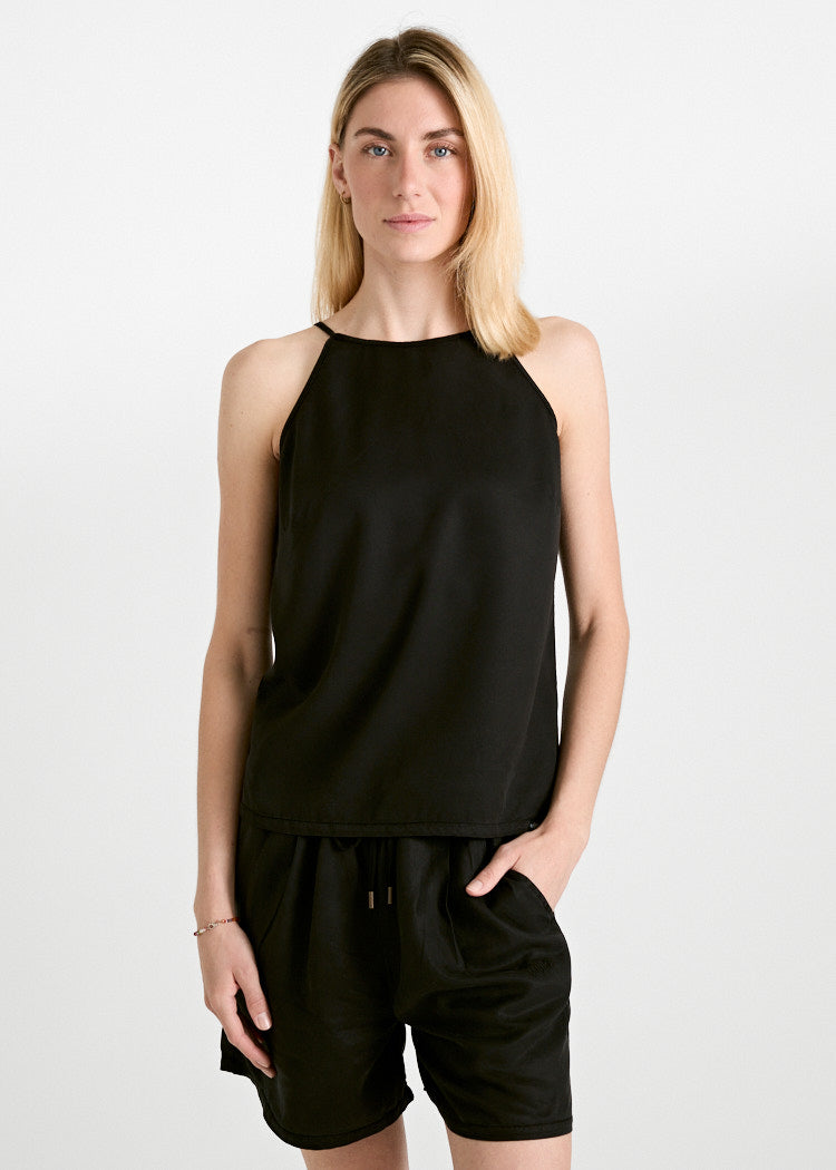Wijld Twill Shorts Black Damen Kurze Hose Lyocell