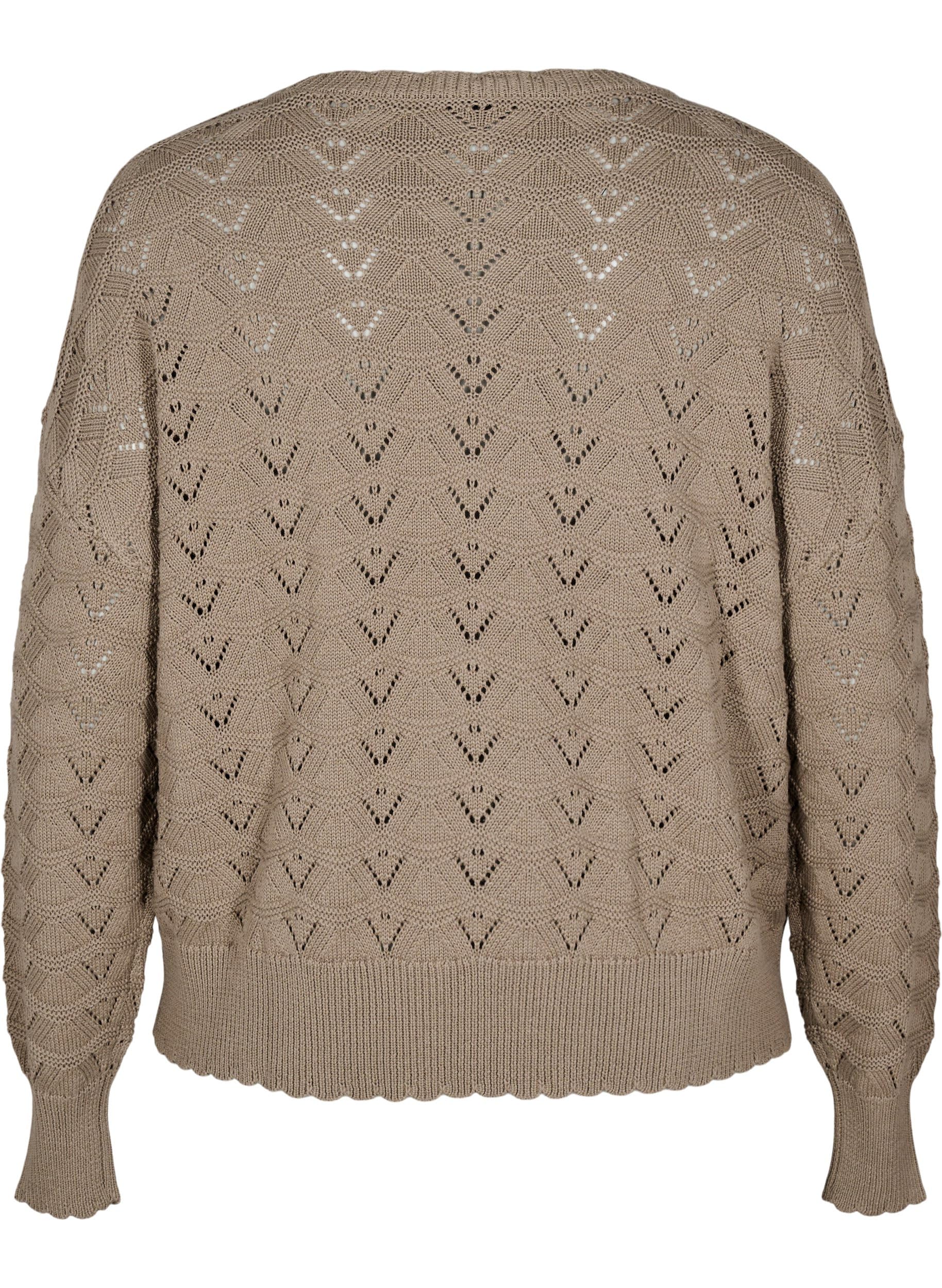 Zizzi Strickbluse Baumwollmix Desert Taupe Gr.50-52