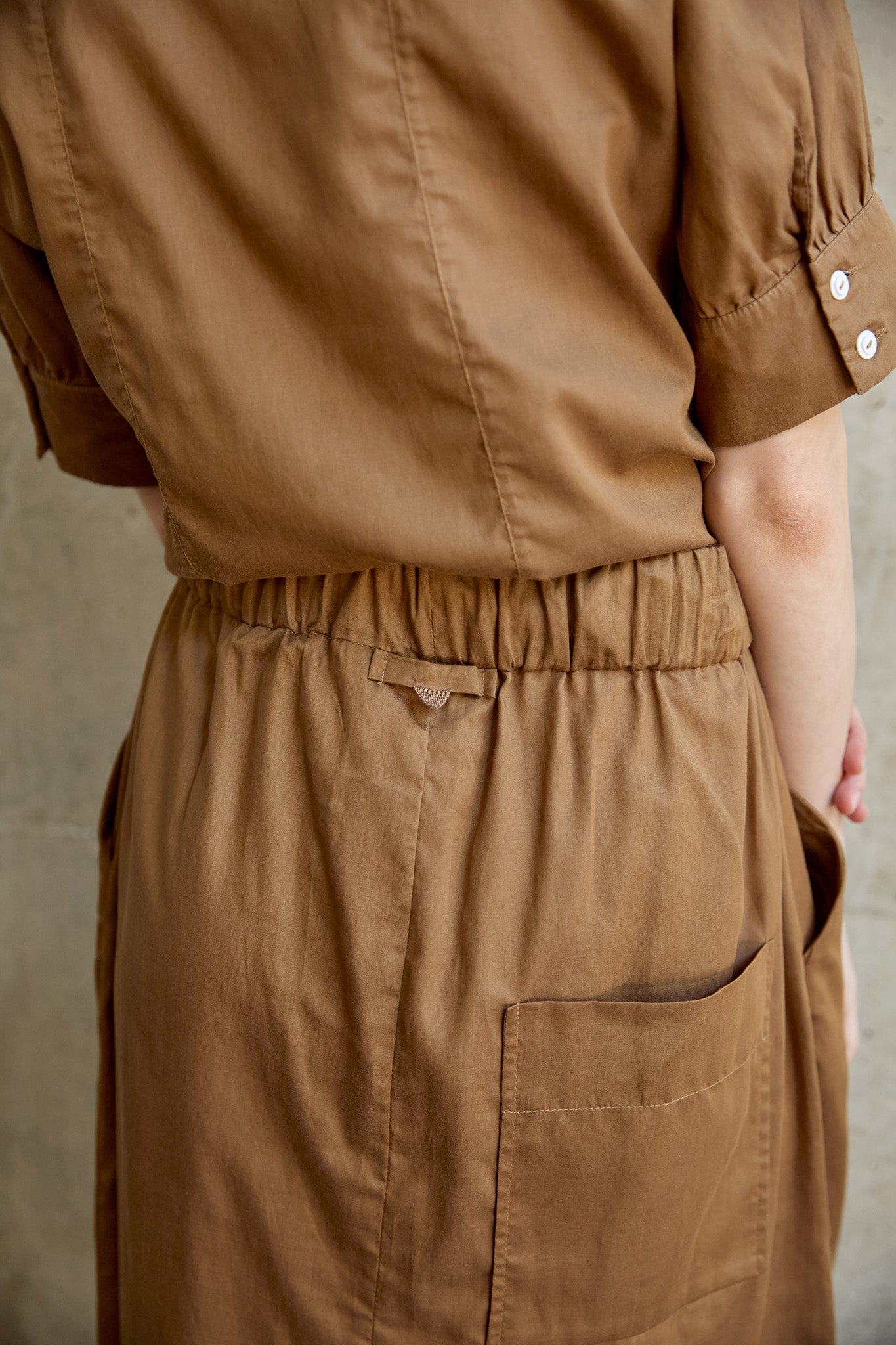 Christiane Strobel KATIE Midirock Camel Lyocell-Baumwolle