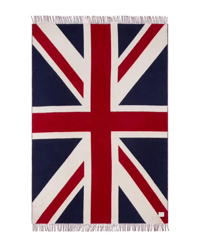 Peregrine Union Jack Wolldecke Navy Merinowolle