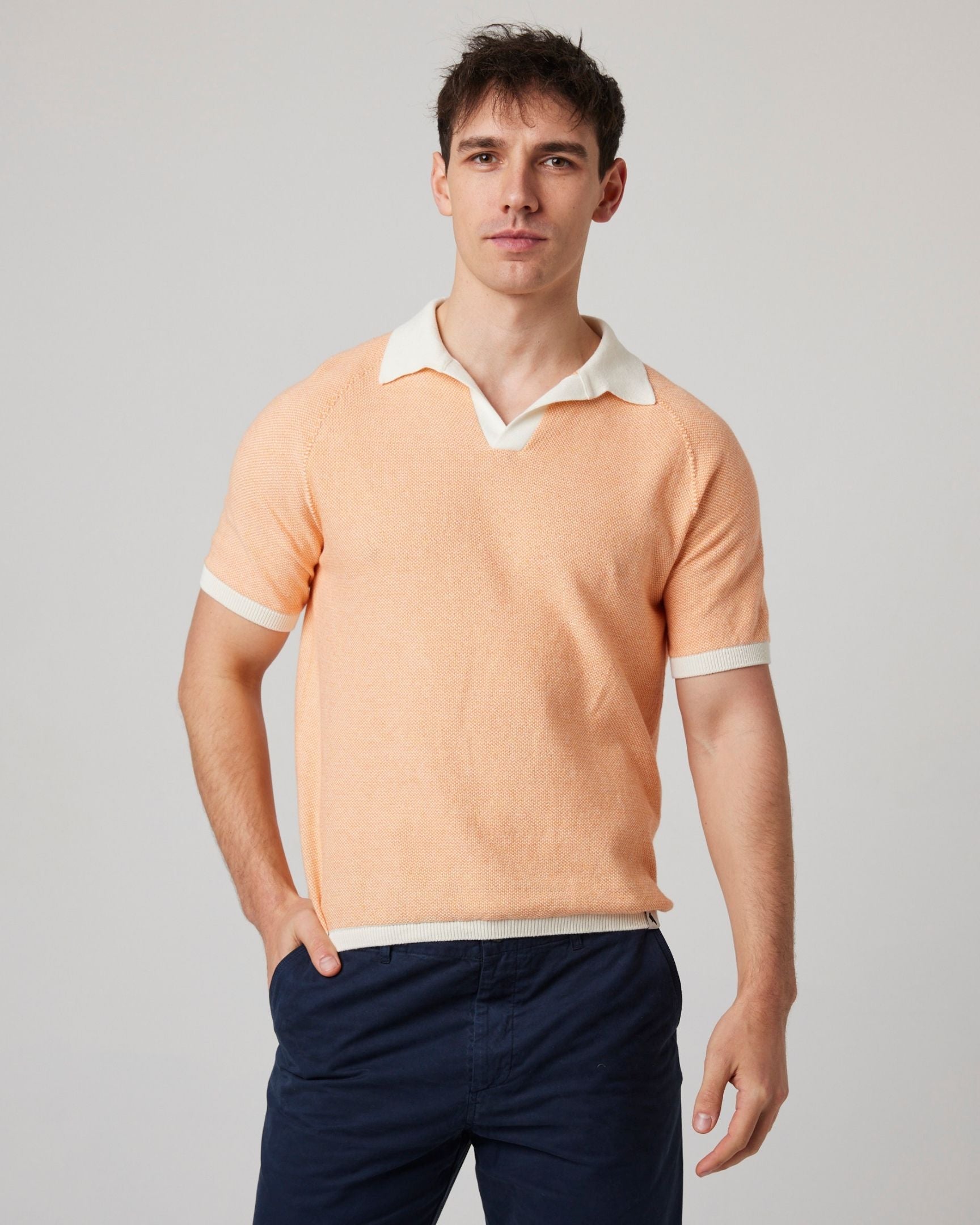 Peregrine Lynton Polo Shirt Herren Weiß L Baumwolle