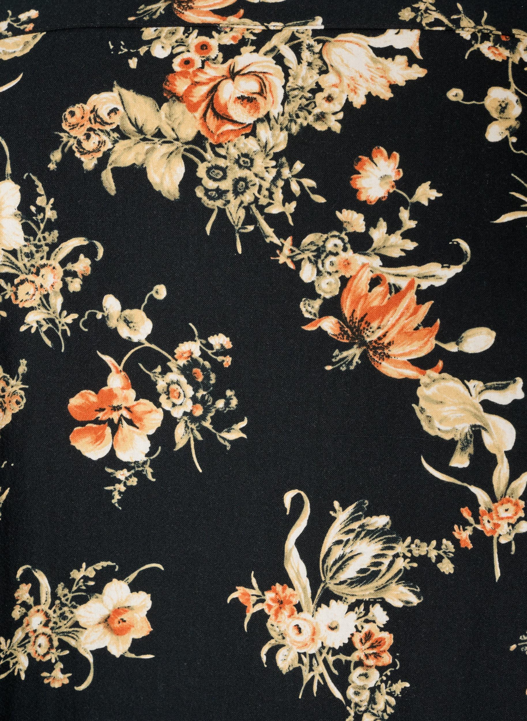 Zizzi Kleid Kurz Lange Ärmel Baumwolle Große Größen Rundhals