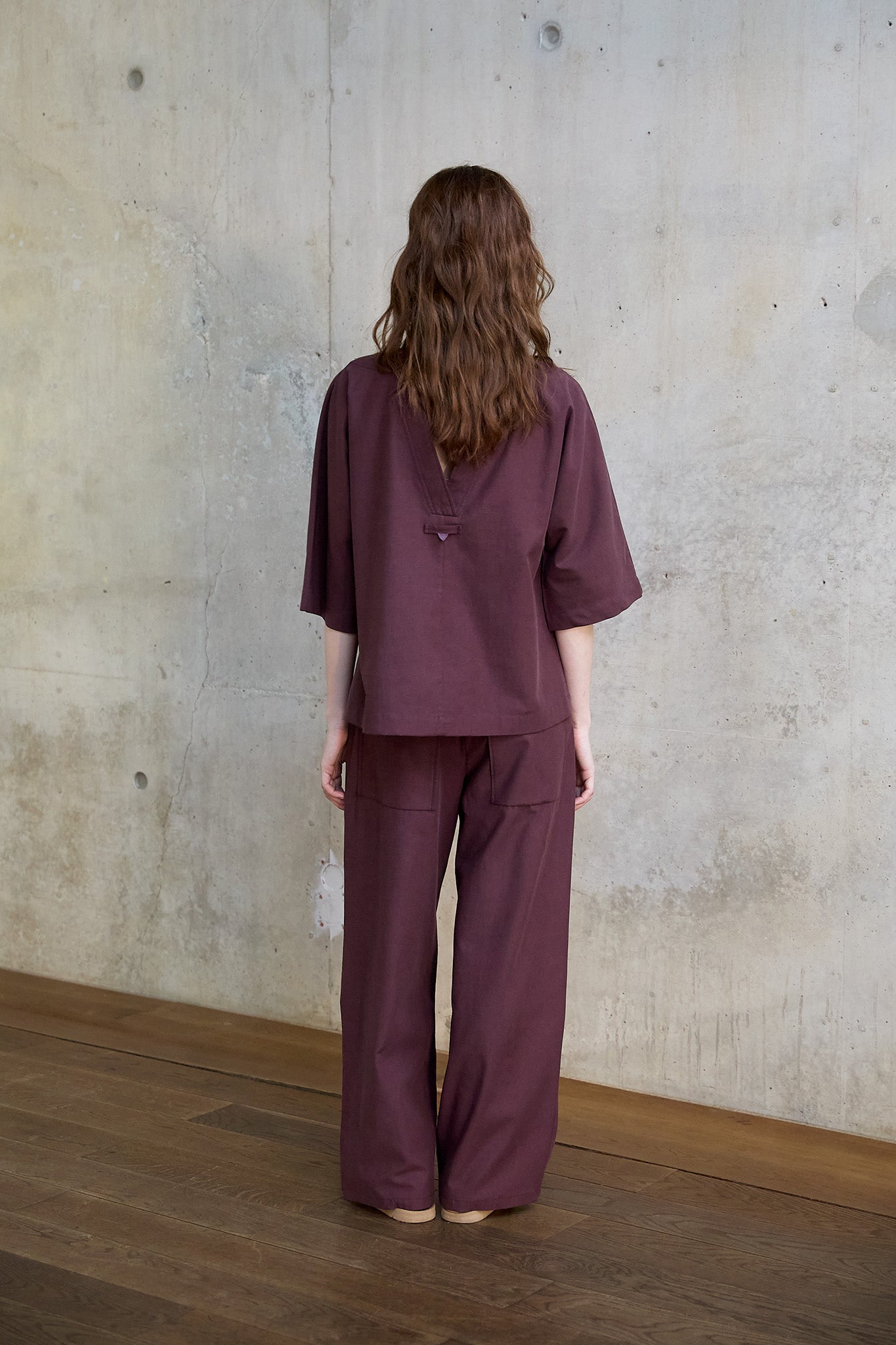 Christiane Strobel MAJA Bundfaltenhose Damen Beerenton Lyocell