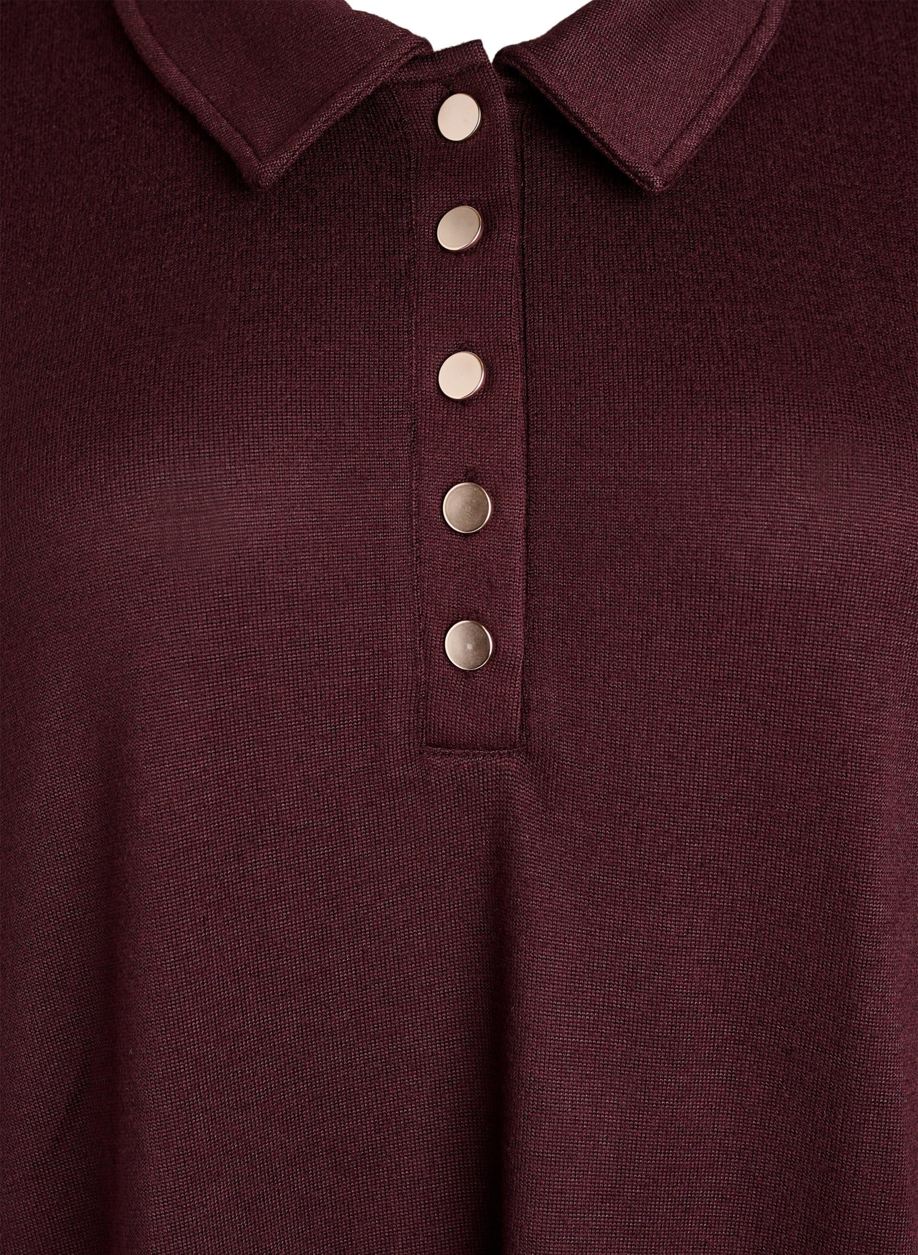 Zizzi Polokleid Langarm Knöpfe Große Größen 42-64