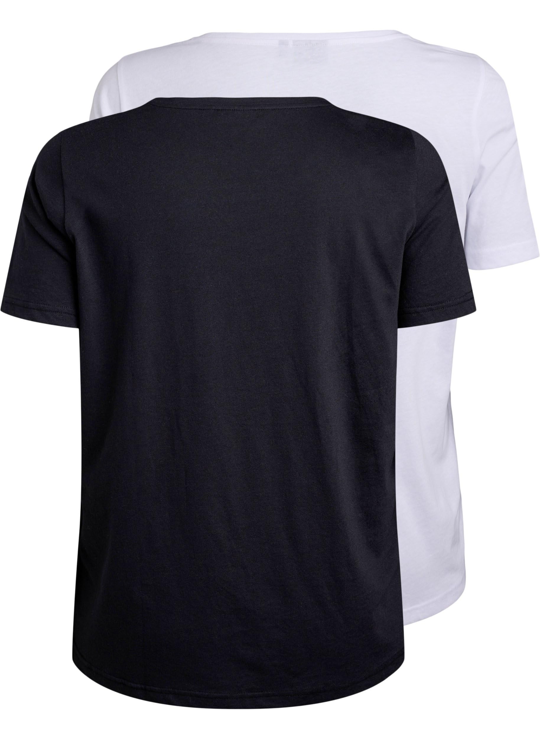 Zizzi Flash T-Shirt 2er-Pack Rundhals Normal