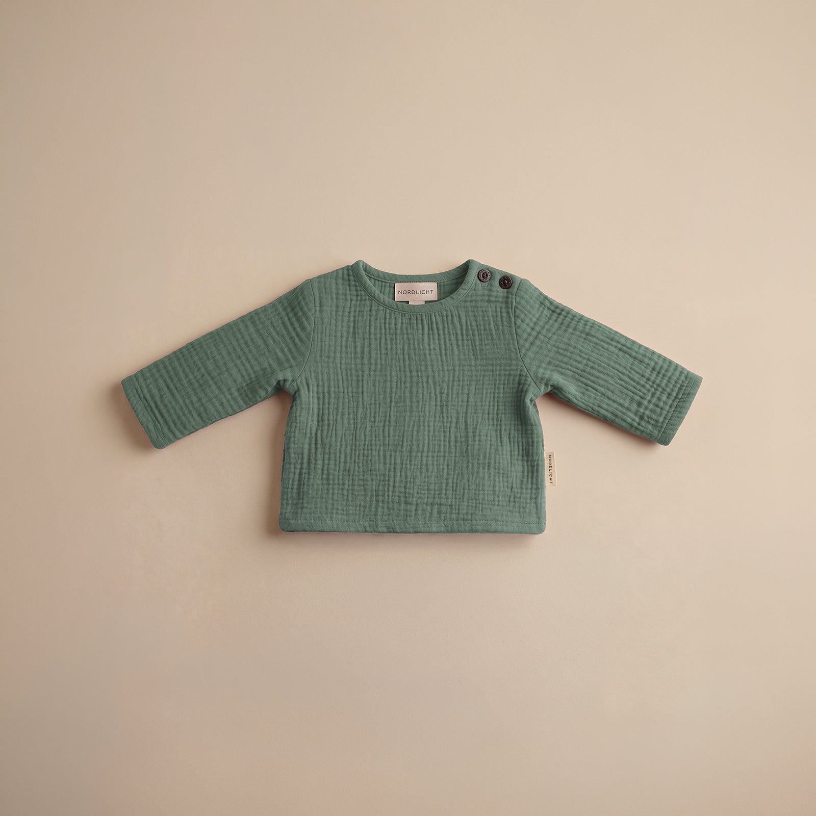 NORDLICHT Longsleeves Norin Musselin Langarmshirt Grün Bio
