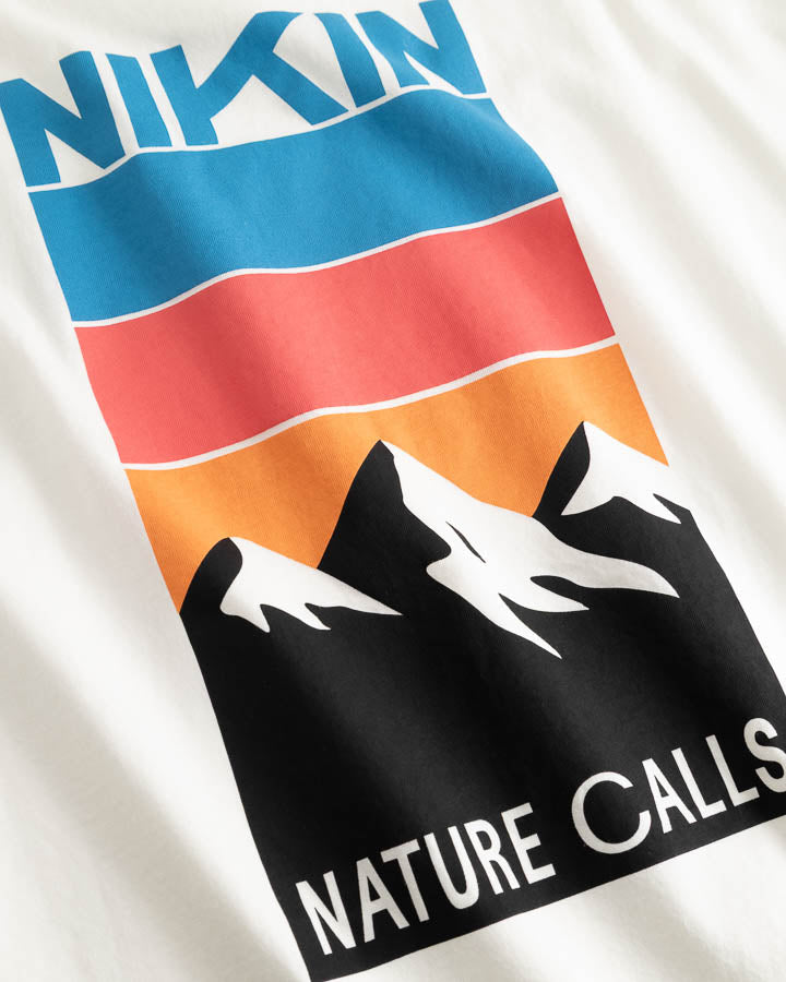 NIKIN TreeShirt Nature Calls Relaxed T-Shirt White Bio-Baumwolle