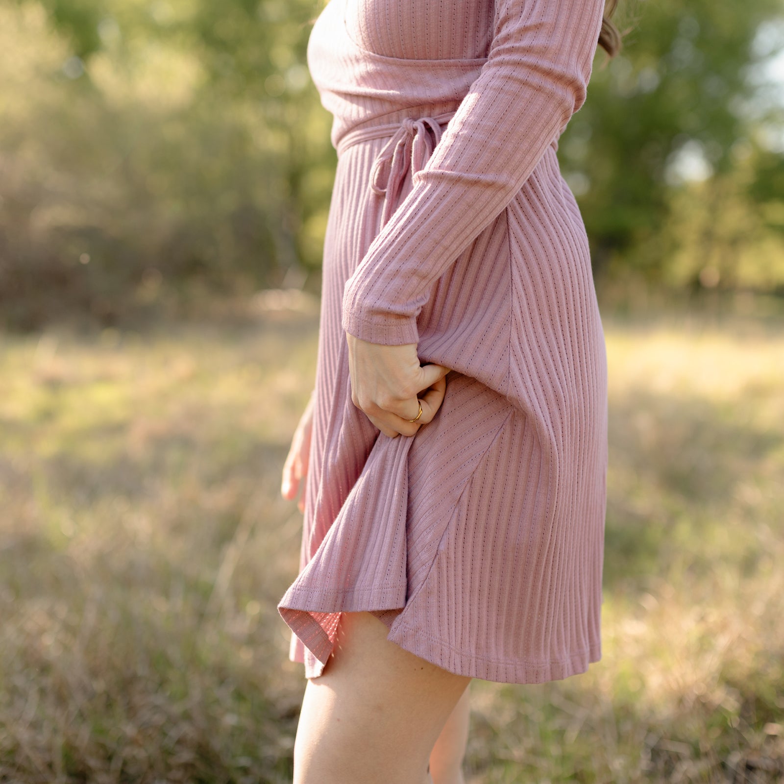 NORDLICHT Kleider Antje Pointelle Wickelkleid Rosa M