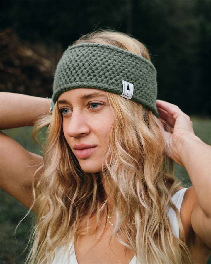 NIKIN TreeHeadband Stirnband Sage Strick-Fleece